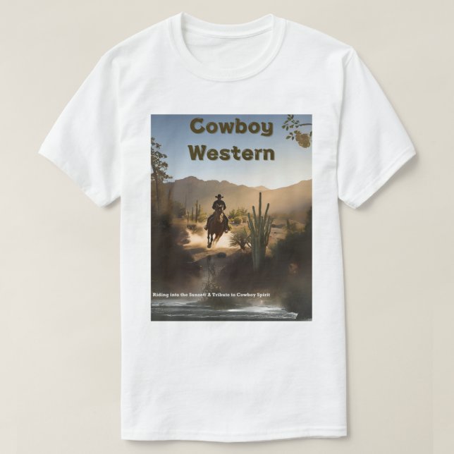 I Sunset: Firande av Cowboys äldre T Shirt (Design framsida)