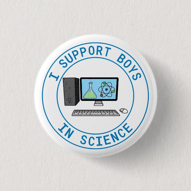 I Support Boys in Science Knapp (Framsida)