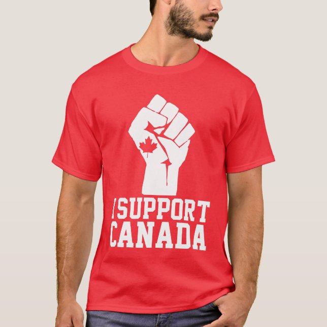 I Support Canada - Proud Canadian T Shirt (Framsida)