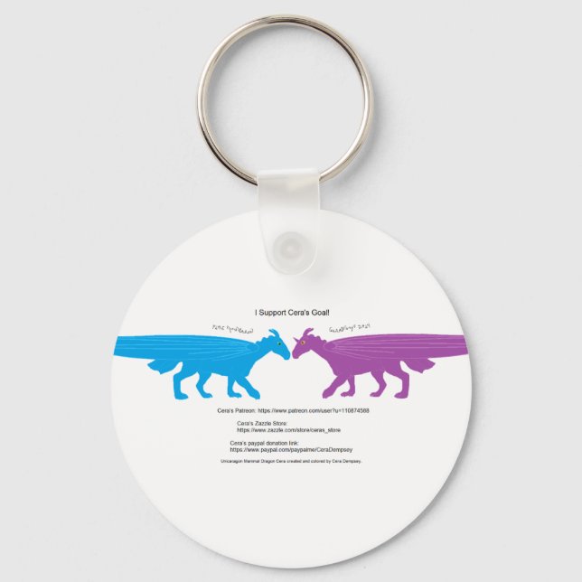 I Support Cera's Goal Keychain Nyckelring (Baksida)