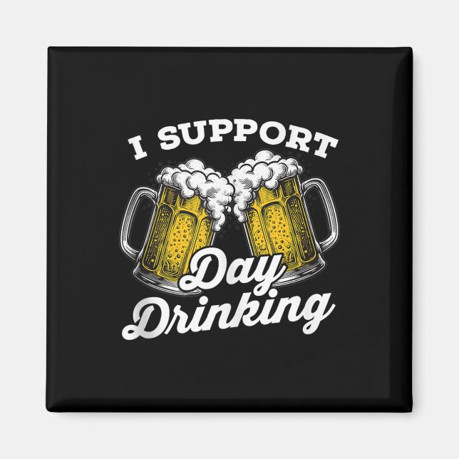 I Support Day Drinny Beer Drinker Tanktop Magnet (Framsidan)