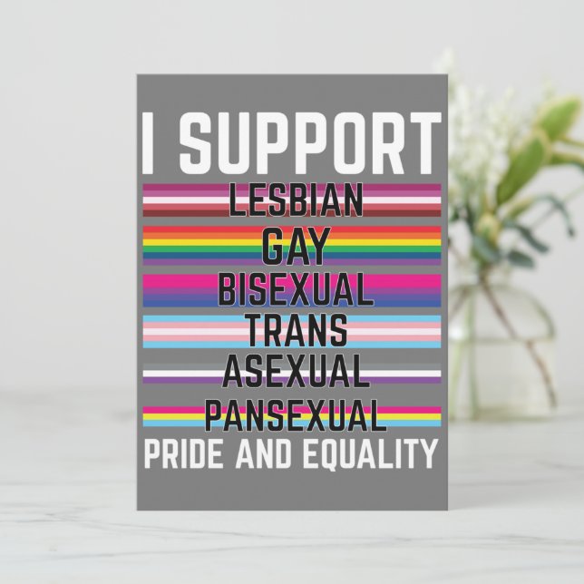 I Support Lesbian Gay Bisexual Trans Asexual Panse Inbjudningar (Stående Fram)