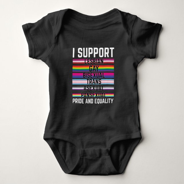 I Support Lesbian Gay Bisexual Trans Asexual Panse T Shirt (Framsida)