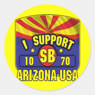 I Support SB1070 - Arizona USA Runt Klistermärke