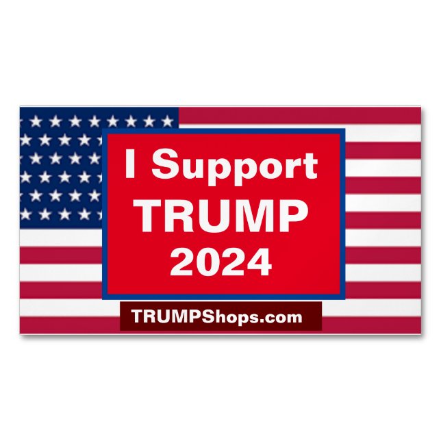 I Support TRUMP 2024 pack med 25 magnetiska kort (Framsida)