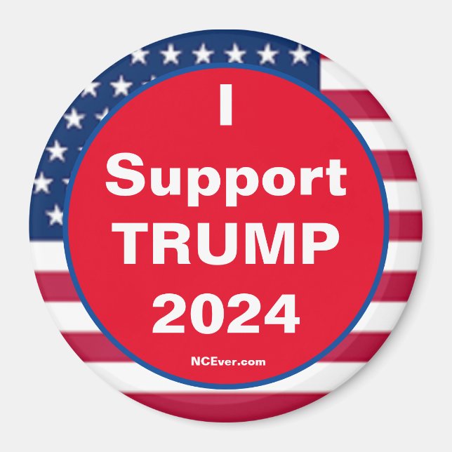 I Support TRUMP 2024 Patriotic Magnet (Framsidan)