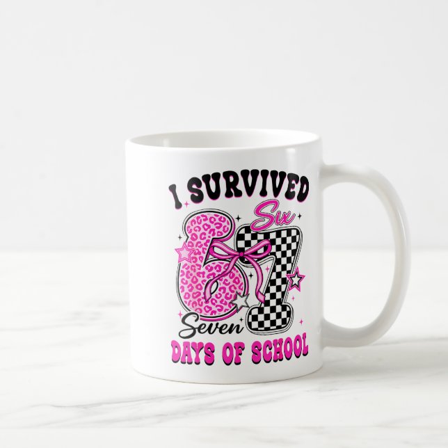 I Surivied 67 Days Of School Funny Meme Teacher St Kaffemugg (Höger)