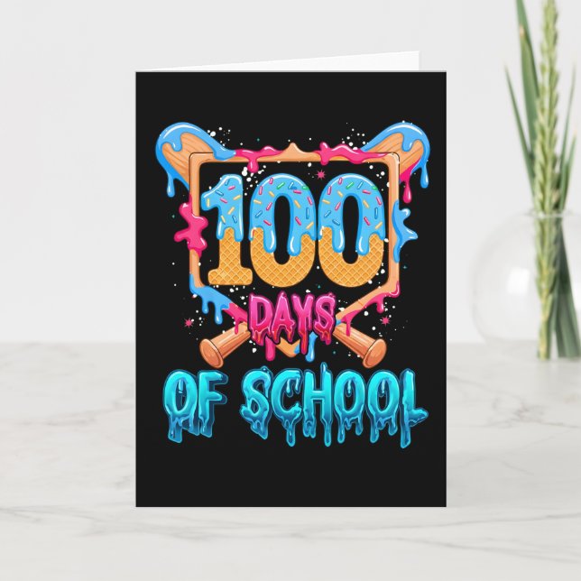 I Survived 100 Days of School Baseball Theme Kort (Framsida)