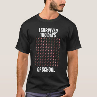 I Survived 100 Days of School Funny Flamingo T Shirt