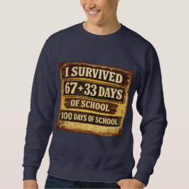 I Survived 100 Days of School Lång Ärmad Tröja