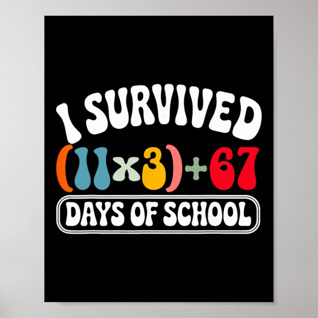 I Survived 100 Days School Groovy Math Equation 10 Poster (Framsidan)