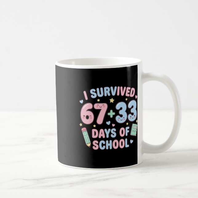 I Survived 100th Days Of School Math Teacher Kids  Kaffemugg (Höger)