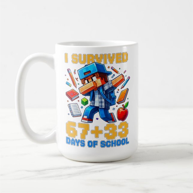 I Survived 67 33 Days of School 100 Days of School Kaffemugg (Vänster)