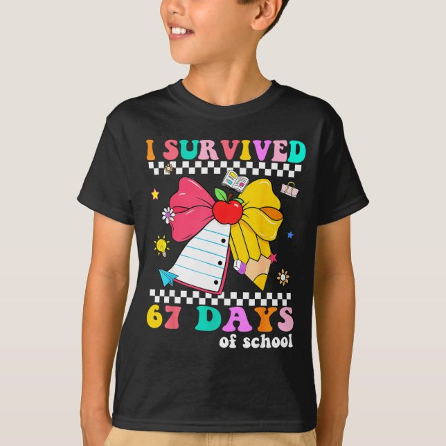 I Survived 67 Day Of School Notebook Teachers And  T Shirt (Framsida)