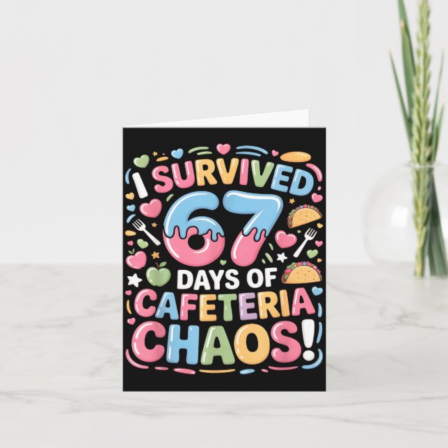 I Survived 67 Days Of Cafeteria Chaos Meme Lunch M Kort (Framsida)