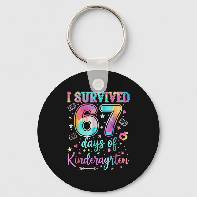 I Survived 67 Days Of Kindergarten Funny Six Seven Nyckelring (Framsida)