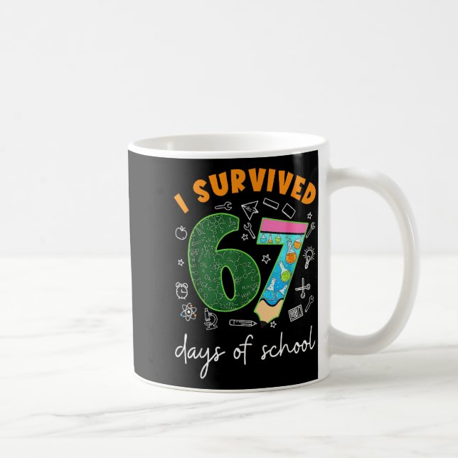 I Survived 67 Days Of School 67 Meme Science Teach Kaffemugg (Höger)