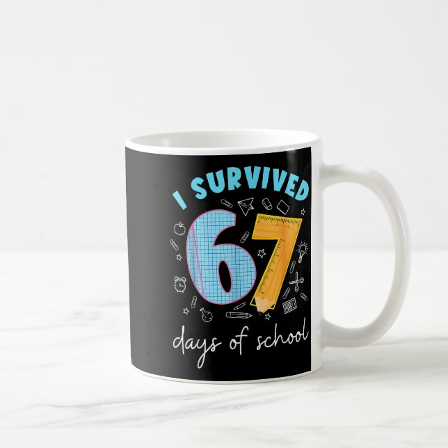 I Survived 67 Days Of School 67 Meme Science Teach Kaffemugg (Höger)