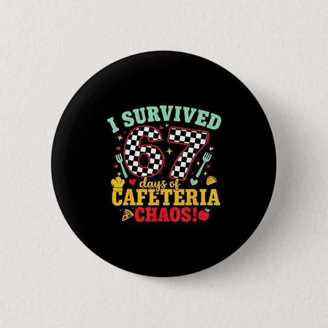 I Survived 67 Days Of School Cafeteria Chaos Check Knapp (Framsida)