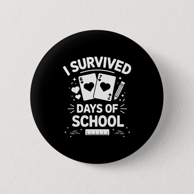 I Survived 67 Days Of School Cards Teachers Studen Knapp (Framsida)