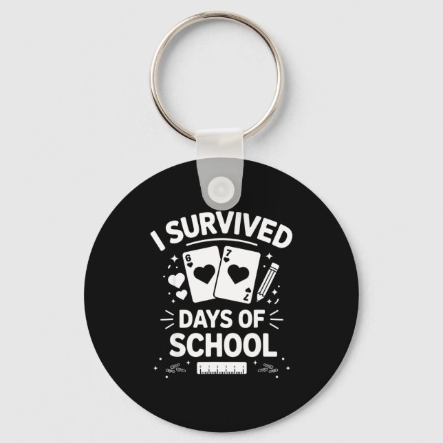 I Survived 67 Days Of School Cards Teachers Studen Nyckelring (Framsida)