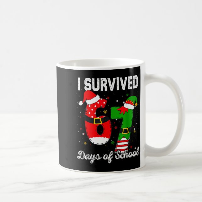 I Survived 67 Days Of School Christmas Candy Cane  Kaffemugg (Höger)