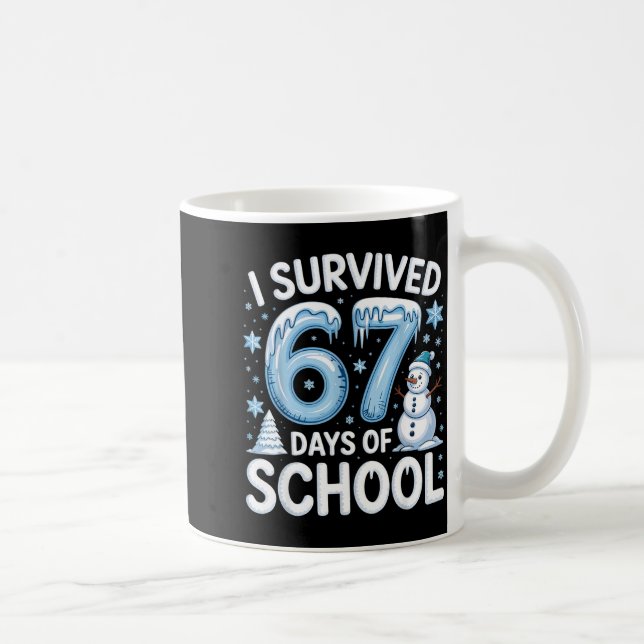 I Survived 67 Days Of School Christmas Candy Cane  Kaffemugg (Höger)