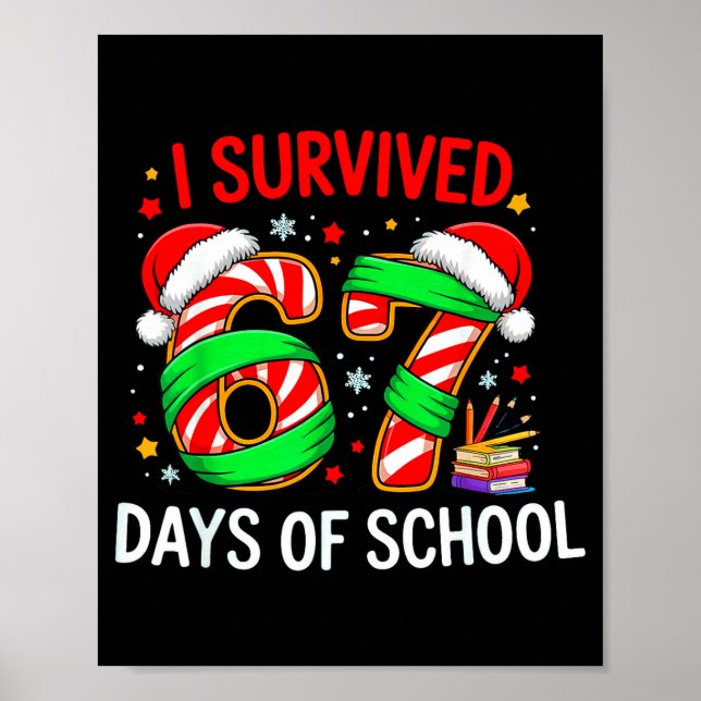 I Survived 67 Days Of School Christmas  Poster (Framsidan)
