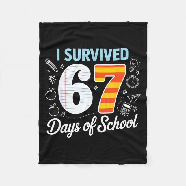 I Survived 67 Days Of School Cl Paper Meme  Fleecefilt (Framsidan)