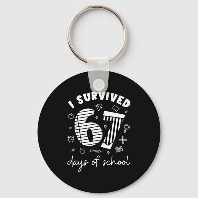 I Survived 67 Days Of School Cool Teacher Design  Nyckelring (Framsida)