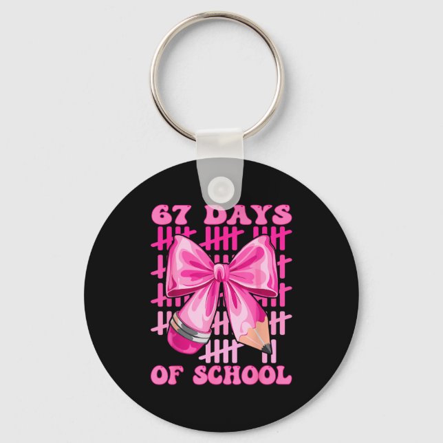 I Survived 67 Days Of School Cool Teacher Design  Nyckelring (Framsida)