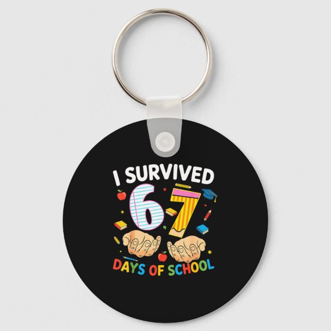 I Survived 67 Days Of School Cool Teacher Design  Nyckelring (Framsida)