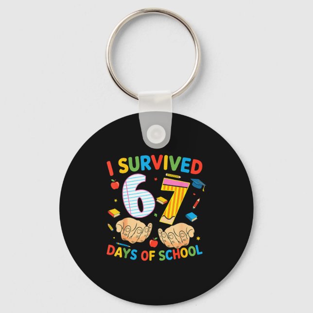 I Survived 67 Days Of School Cool Teacher Design  Nyckelring (Framsida)