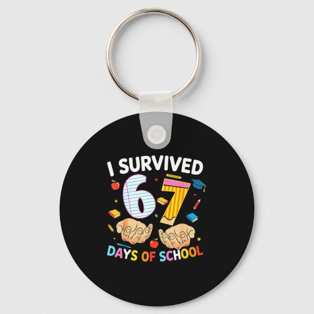 I Survived 67 Days Of School Cool Teacher Design  Nyckelring (Framsida)