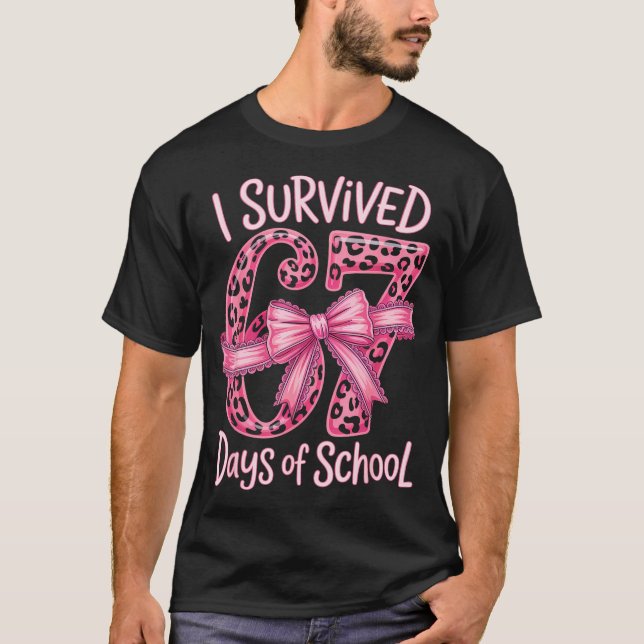 I Survived 67 Days Of School Coquette Girls Women  T Shirt (Framsida)