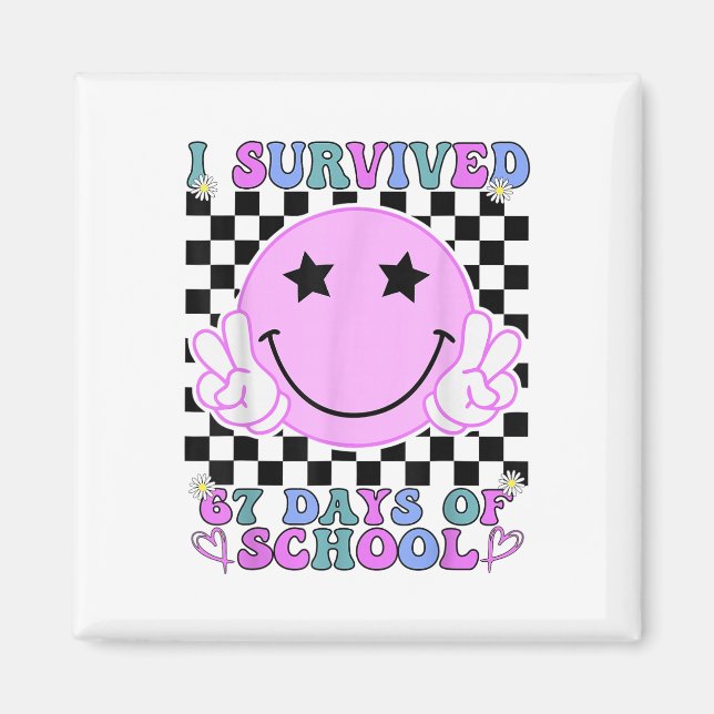 I Survived 67 Days Of School Funny 67 Meme Student Magnet (Framsidan)