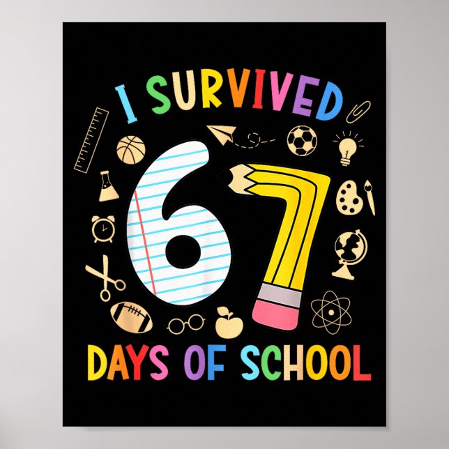 I Survived 67 Days Of School Funny 67 Meme Teacher Poster (Framsidan)