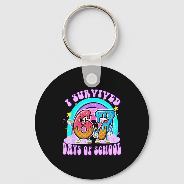 I Survived 67 Days Of School Funny 67 Teachers Stu Nyckelring (Framsida)