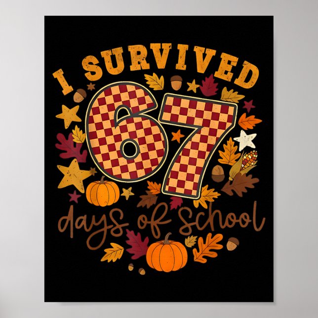 I Survived 67 Days Of School Funny 67 Teachers Stu Poster (Framsidan)