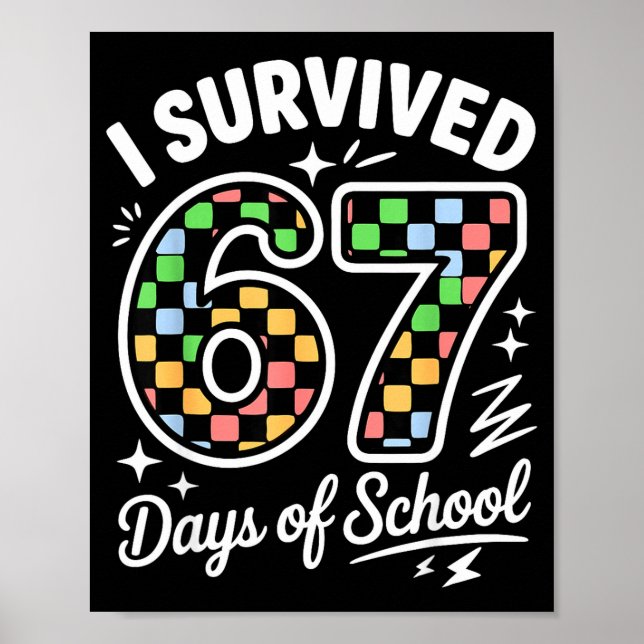 I Survived 67 Days Of School Funny 67 Teachers Stu Poster (Framsidan)
