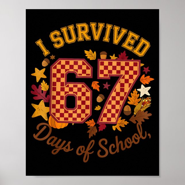 I Survived 67 Days Of School Funny 6 7 Teachers Th Poster (Framsidan)