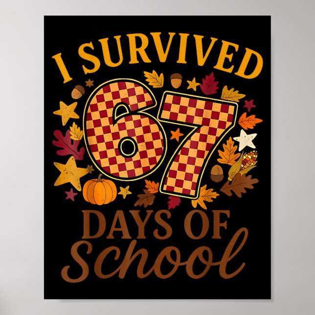 I Survived 67 Days Of School Funny 6 7 Teachers Th Poster (Framsidan)