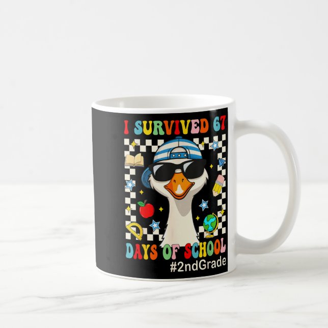 I Survived 67 Days Of School Funny Goose Boys 2nd  Kaffemugg (Höger)