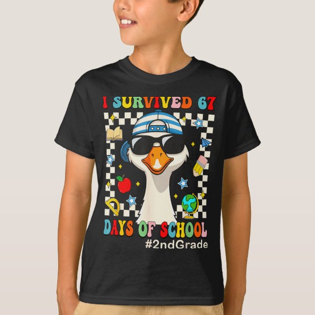 I Survived 67 Days Of School Funny Goose Boys 2nd  T Shirt (Framsida)