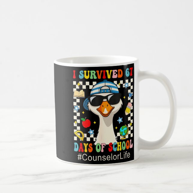 I Survived 67 Days Of School Funny Goose Boys Coun Kaffemugg (Höger)