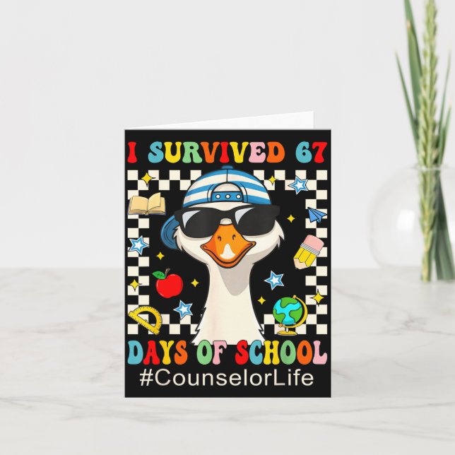 I Survived 67 Days Of School Funny Goose Boys Coun Kort (Framsida)