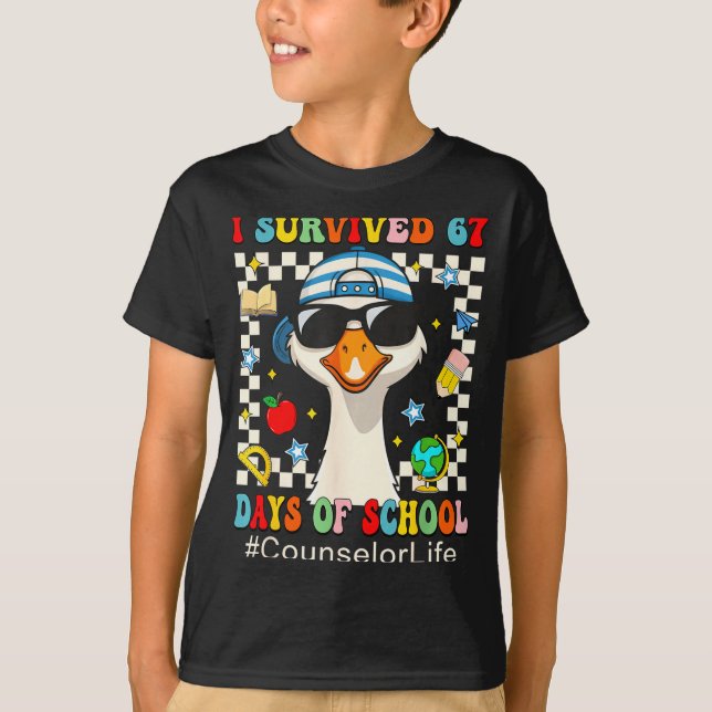 I Survived 67 Days Of School Funny Goose Boys Coun T Shirt (Framsida)