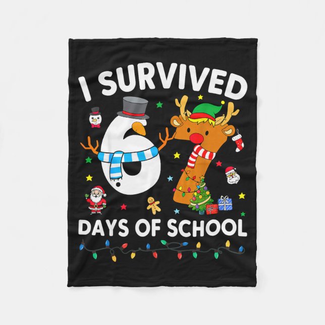I Survived 67 Days Of School Funny Meme Six Seven  Fleecefilt (Framsidan)