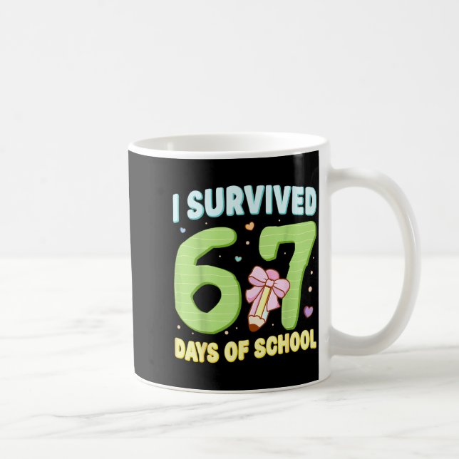 I Survived 67 Days Of School Funny Meme Student Te Kaffemugg (Höger)