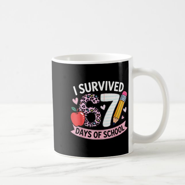 I Survived 67 Days Of School Funny Meme Student Te Kaffemugg (Höger)